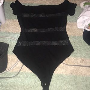 Black Semi Net Bodysuit